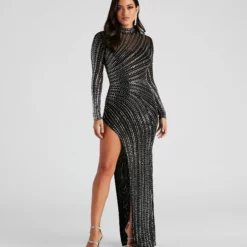 Windsor. Dana Formal Heat Stone Long Dress