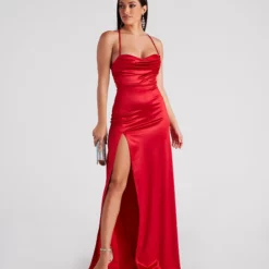 Windsor. Trixie Formal Satin A-Line Dress -Deals Skirt Store 05002 2644 1