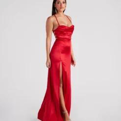 Windsor. Trixie Formal Satin A-Line Dress -Deals Skirt Store 05002 2644 3