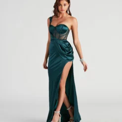 Windsor. Lo Formal One-Shoulder Satin Corset Dress -Deals Skirt Store 05002 2775 3
