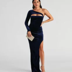 Windsor. Gracie Formal Velvet Side Slit Dress -Deals Skirt Store 05002 2901 1
