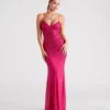 Windsor. Blair Lace-Up A-Line Rhinestone Formal Dress