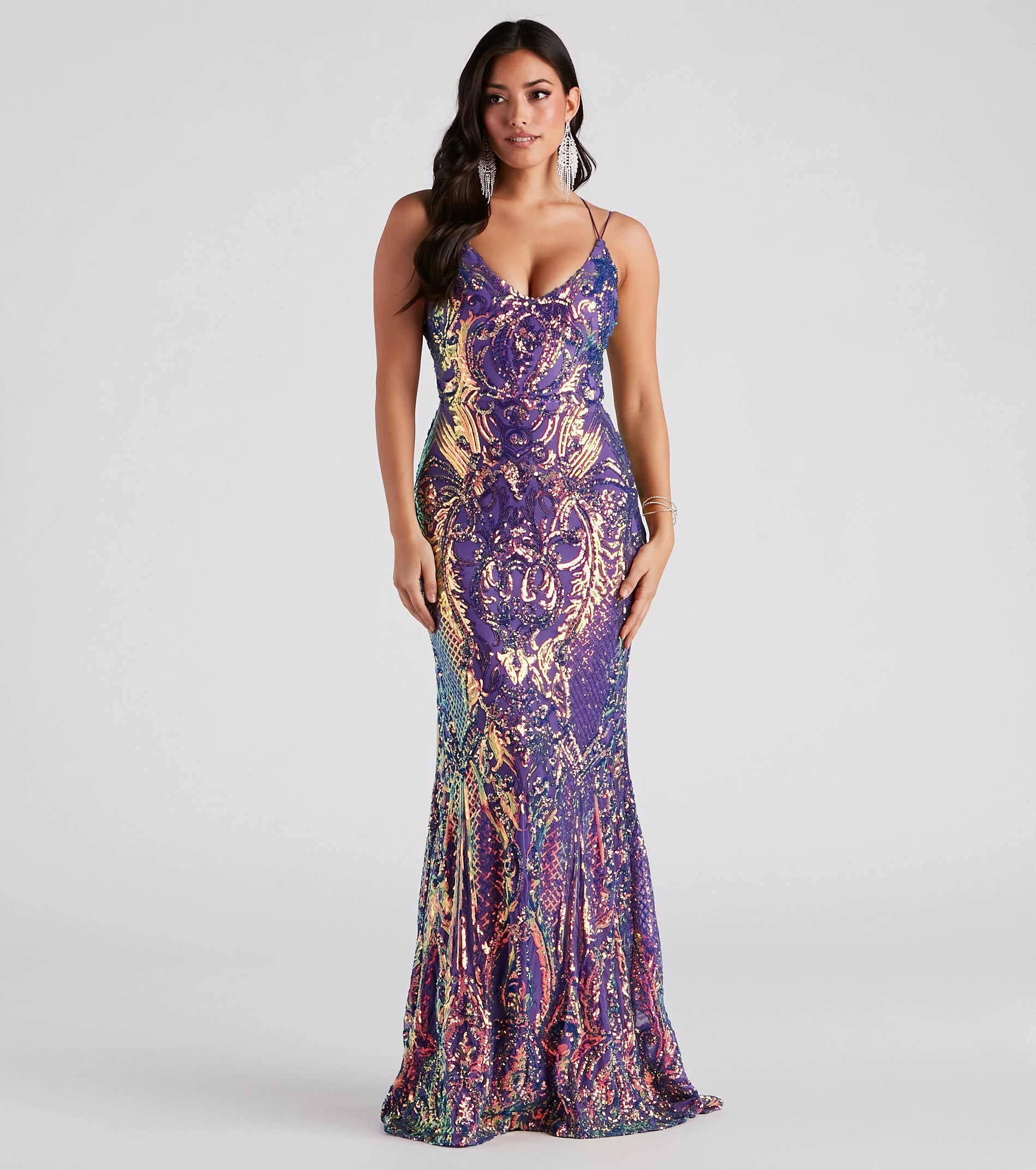 Windsor. Camren Formal Sequin Strappy Mermaid Dress 4 Windsor. Camren Formal Sequin Strappy Mermaid Dress - Image 2