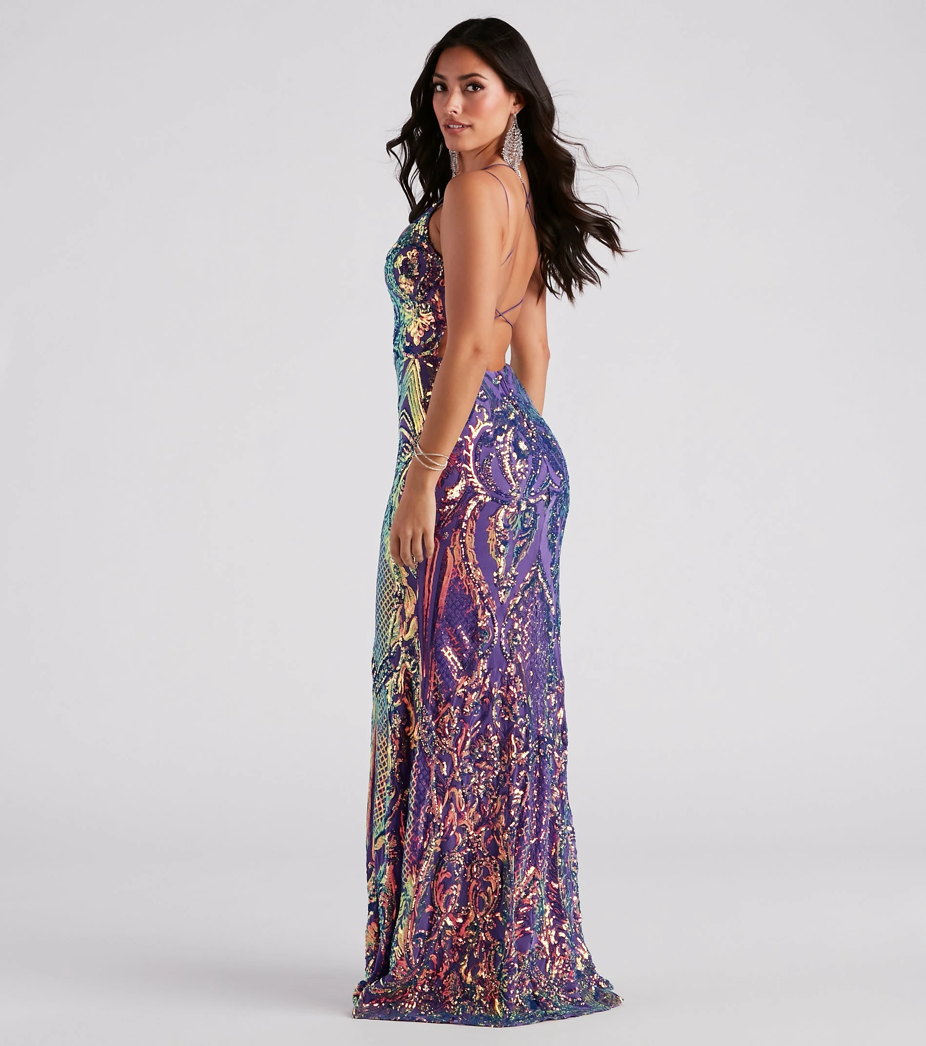 Windsor. Camren Formal Sequin Strappy Mermaid Dress 3 Windsor. Camren Formal Sequin Strappy Mermaid Dress