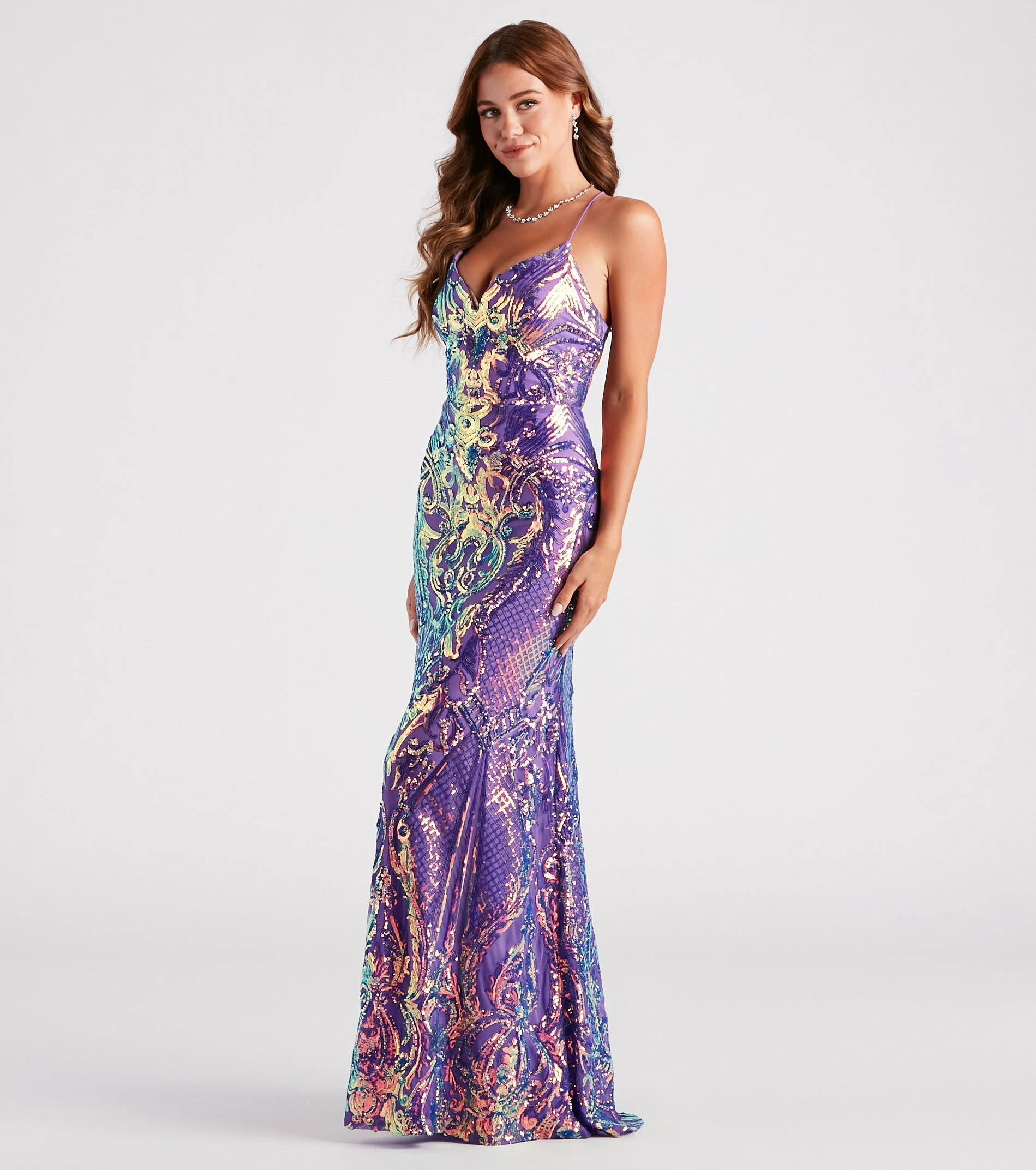 Windsor. Camren Formal Sequin Strappy Mermaid Dress 5 Windsor. Camren Formal Sequin Strappy Mermaid Dress - Image 3