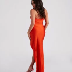 Windsor. Arabella High Slit Cowl Neck Dress -Deals Skirt Store 05002 3034 2