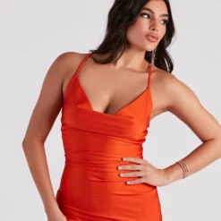 Windsor. Arabella High Slit Cowl Neck Dress -Deals Skirt Store 05002 3034 4