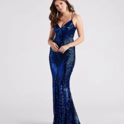 Windsor. Lyanna Formal Iridescent Sequin Mermaid Dress -Deals Skirt Store 05002 3126 3