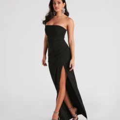 Windsor. Whittney Strapless High Slit Formal Dress -Deals Skirt Store 05002 3178 3 b01feadf 2058 4178 9687 957192ff25dd
