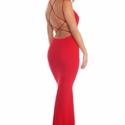 Windsor. Amy Crepe Open Lattice Back Dress