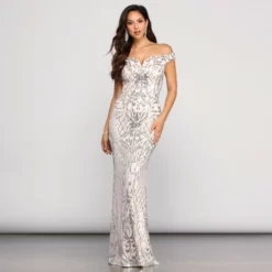 Windsor. Janessa Formal Off The Shoulder Dress