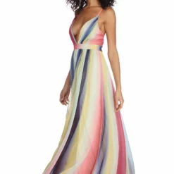 Windsor. Rosemary Formal Chiffon Rainbow Dress