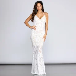 Windsor. Meg Formal Sequin Halter Dress 11 Windsor. Meg Formal Sequin Halter Dress -Deals Skirt Store 05002 6518 22