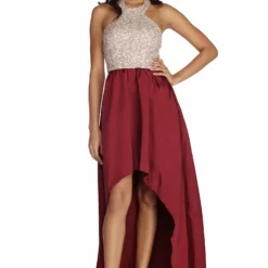 Windsor. Kaia Formal High Low Taffeta Dress