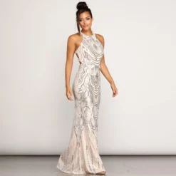 Windsor. Payton Formal Sleeveless Sequin Dress