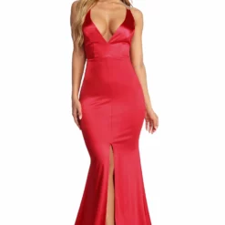 Windsor. Gabby Reign In Rhinestone Satin Dress