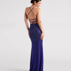 Windsor. Blair Lace-Up A-Line Rhinestone Formal Dress 15 Windsor. Blair Lace-Up A-Line Rhinestone Formal Dress -Deals Skirt Store 05002 6813 2