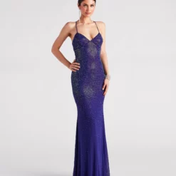 Windsor. Blair Lace-Up A-Line Rhinestone Formal Dress 16 Windsor. Blair Lace-Up A-Line Rhinestone Formal Dress -Deals Skirt Store 05002 6813 3