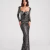 Windsor. Raelynn Formal Rhinestone Bustier Long Dress