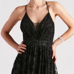 Windsor. Kimberly Formal Flocked Mesh A-Line Dress -Deals Skirt Store 05002 6843 4