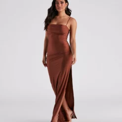 Windsor. Ella Cowl Neck Satin Dress 34 Windsor. Ella Cowl Neck Satin Dress -Deals Skirt Store 05002 6878 1