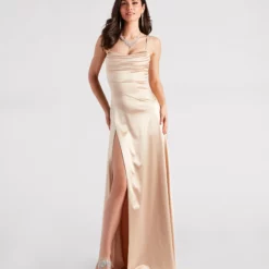 Windsor. Marissa Formal Satin Cowl Neck Dress -Deals Skirt Store 05002 7006 1 93155aeb 339a 42b1 83a2 1827fab6c06e