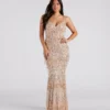 Windsor. Rebekah Formal Sequin Fringe Mermaid Dress