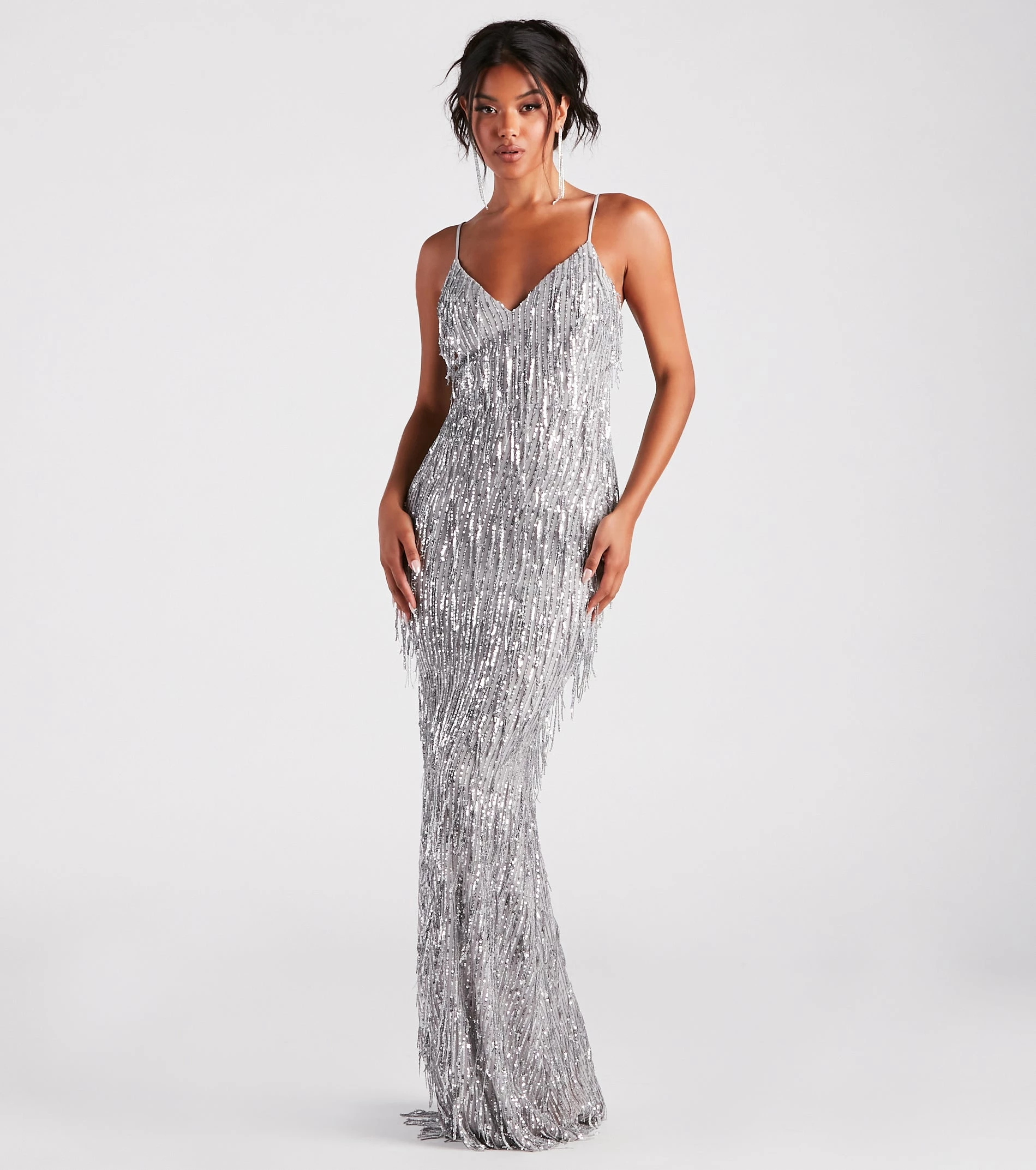 Windsor. Rebekah Formal Sequin Fringe Mermaid Dress 7 Windsor. Rebekah Formal Sequin Fringe Mermaid Dress - Image 5