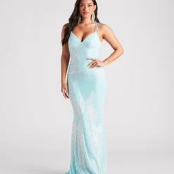 Windsor. Lyanna Formal Iridescent Sequin Mermaid Dress 22 Windsor. Lyanna Formal Iridescent Sequin Mermaid Dress -Deals Skirt Store 05002 7088 1 1