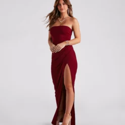 Windsor. Whittney Strapless High Slit Formal Dress -Deals Skirt Store 05002 7216 3