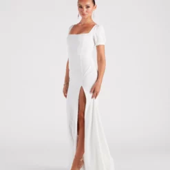 Windsor. Denali Formal Puff Sleeve Long Dress -Deals Skirt Store 05002 7320 3