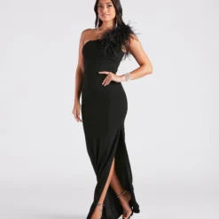 Windsor. Patricia Formal Crepe Marabou Long Dress 16 Windsor. Patricia Formal Crepe Marabou Long Dress -Deals Skirt Store 05002 7421 3