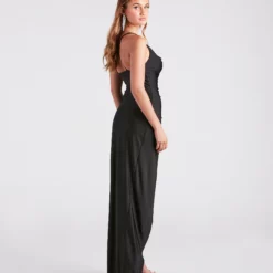 Windsor. Arabella High Slit Cowl Neck Dress -Deals Skirt Store 05002 7429 2