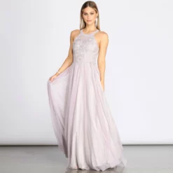 Windsor. Briella Lace High Neck Tulle Ball Gown -Deals Skirt Store 05004 0023 4