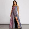 Windsor. Giannina Off Shoulder Glitter Shine Ball Gown -Deals Skirt Store 05004 0108 1