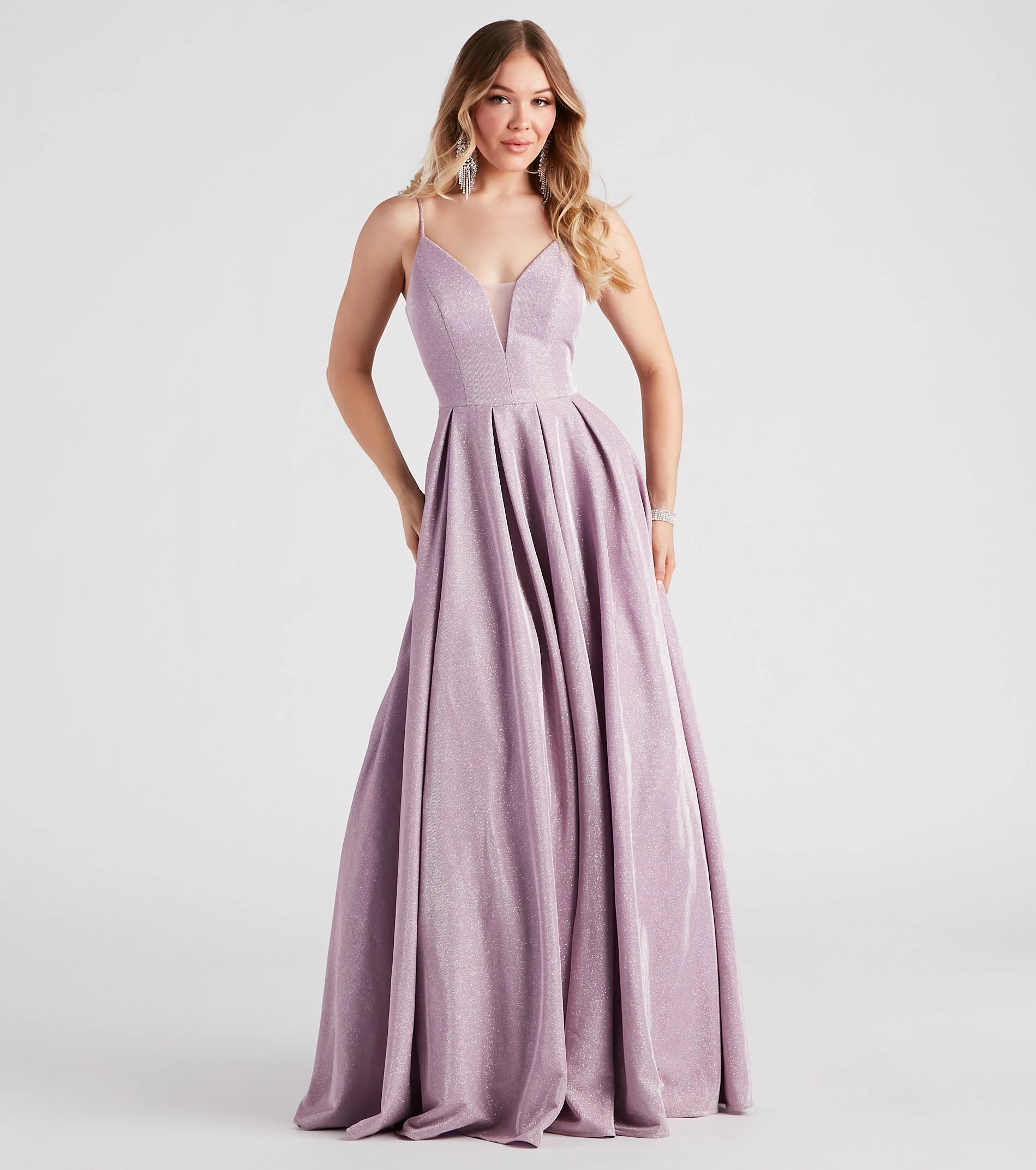 Windsor. Alaya Woven Glitter A-Line Ball Gown 3 Windsor. Alaya Woven Glitter A-Line Ball Gown