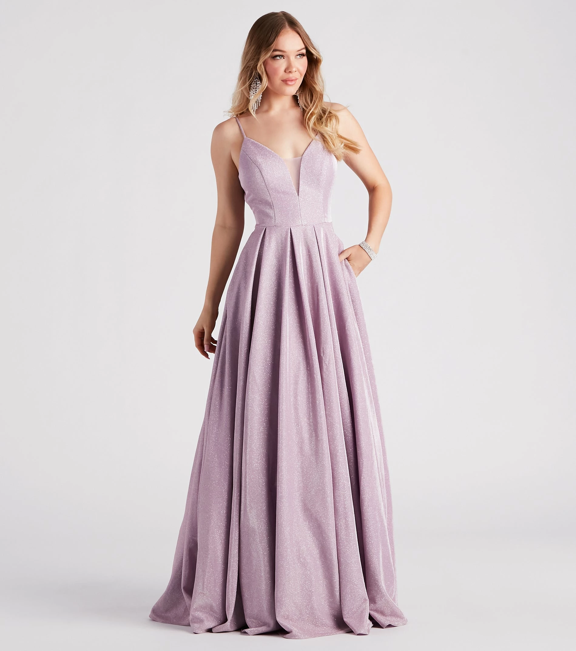 Windsor. Alaya Woven Glitter A-Line Ball Gown 5 Windsor. Alaya Woven Glitter A-Line Ball Gown - Image 3