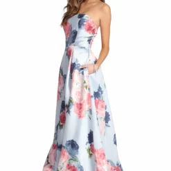 Front Page 47 Windsor. Adaline Strapless Floral Ball Gown