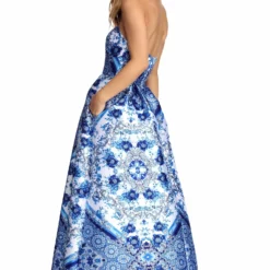 Windsor. Ari Bohemian Floral Satin Ball Gown -Deals Skirt Store 05004 0508 3