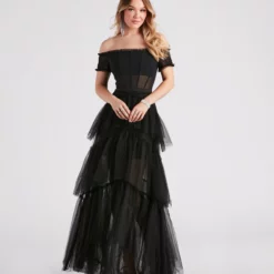 Windsor. Maggie Formal Tiered Tulle Dress
