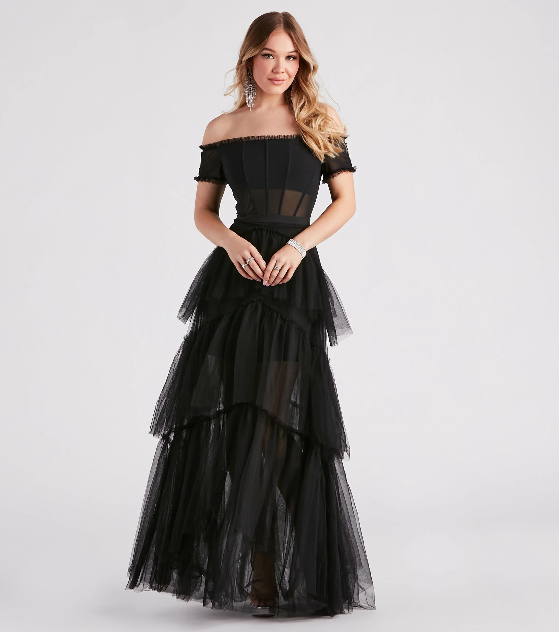 Windsor. Maggie Formal Tiered Tulle Dress 3 Windsor. Maggie Formal Tiered Tulle Dress