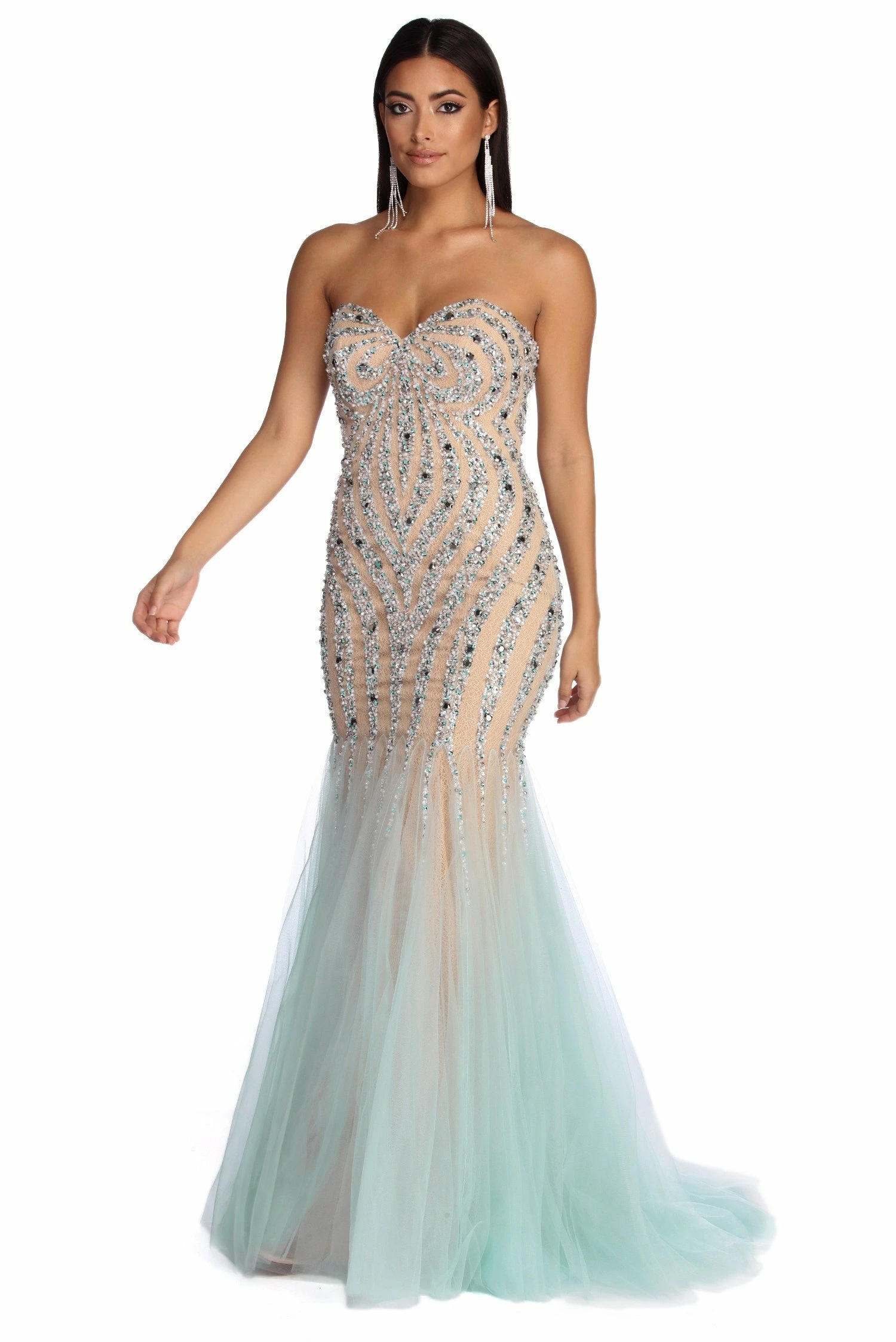 Windsor. Kari Strapless Beaded Tulle Dress 4 Windsor. Kari Strapless Beaded Tulle Dress - Image 2