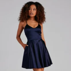 Windsor. Stunning In Satin Skater Dress