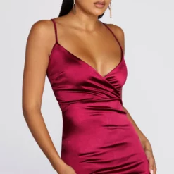 Windsor. Ruffle Hem Satin Mini Dress -Deals Skirt Store 05101 0256 4