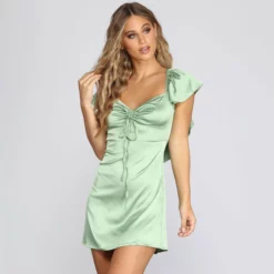 Windsor. Sweetheart In Satin Mini Dress