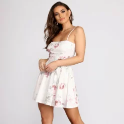 Windsor. Floral Fun Tie Back Skater Dress