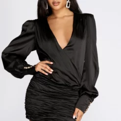 Windsor. Chic And Sleek Wrap Mini Dress