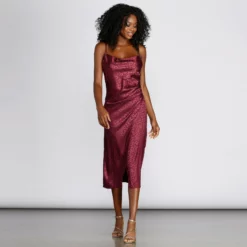 Windsor. Stylishly Fierce Satin Midi Dress