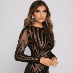 Windsor. Sequin Beauty Long Sleeve Mini Dress 13 Windsor. Sequin Beauty Long Sleeve Mini Dress -Deals Skirt Store 05101 0691 4