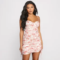 Windsor. Double Drawstring Floral Mini Dress -Deals Skirt Store 05101 0878 5